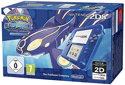 Console Nintendo 2DS pack Pokémon Saphir Alpha - transparente bleu