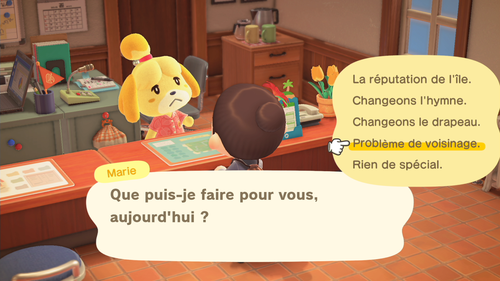 Se plaindre d'un  problème de voisinage dans animal crossing